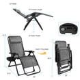 thumbnail image 4 of Costway Chaise Longue Surdimensionnée pour Patio, Fauteuil Inclinable Pliant Robuste, Gris, 4 of 8
