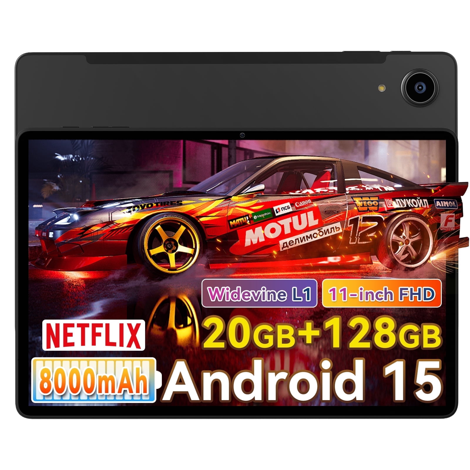 Alphawolf L3A 11inch Tablet Android 15 Tablet, T615 Octa-core with 20GB+128GB Tablets, 8000mAh/18W fast charging, 5MP+13MP, Widevine L1