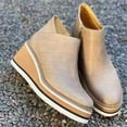 thumbnail image 4 of Pisexur Womens Winter Boots Platform Ankle Boots Elastic Chunky Block Heel Chelsea Booties Sole Non-Slip Combat Shoes, 4 of 5