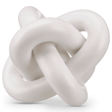 Bouclair White Abstract Knotted Ceramic Decorative Object
