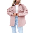 thumbnail image 1 of WEIYLL Womens Fleece Jacket Shirt Oversized Button Down Long Shacket Pockets Red Cold Weather Tops Size M, 1 of 6