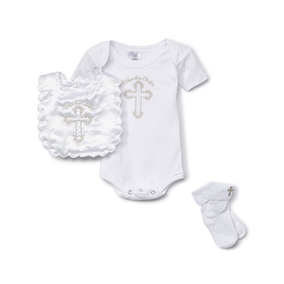 White & Silver 'Bless This Child' Baptism Gift Set