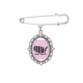 thumbnail image 1 of US Map Outline Bar Code Art Deco Fashion Brooch Pin Dress Shirt Shawl Clips, 1 of 3