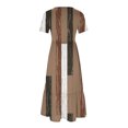 thumbnail image 3 of FAIWAD Robe à Manches Courtes pour Femme Grande Taille, à Blocs de Couleur, Robe d'Été Décontractée, Fluide, Coupe Trapèze, avec Poches, 3 of 4