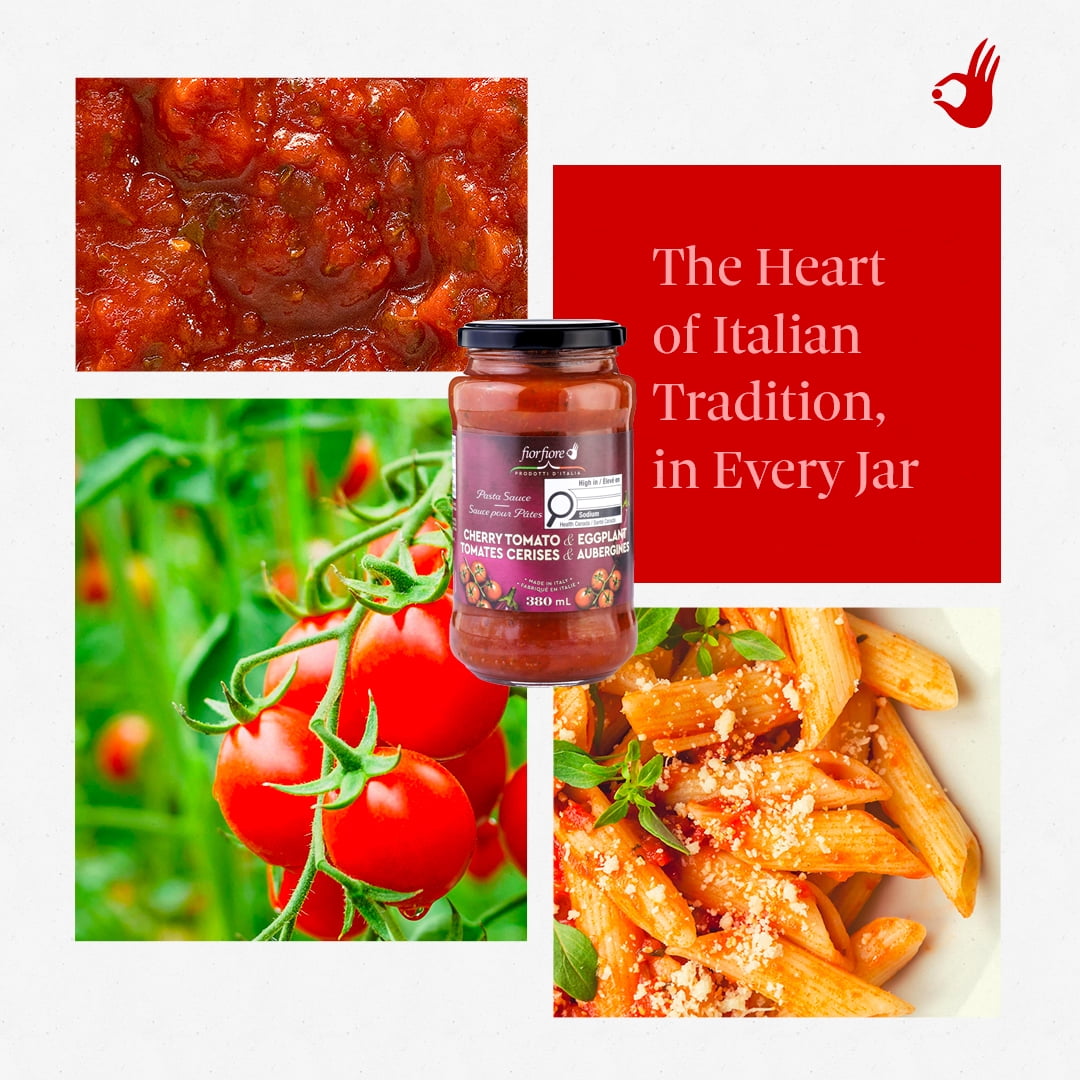 FiorFiore Sauce aux tomates cerises et aux aubergines 380ML