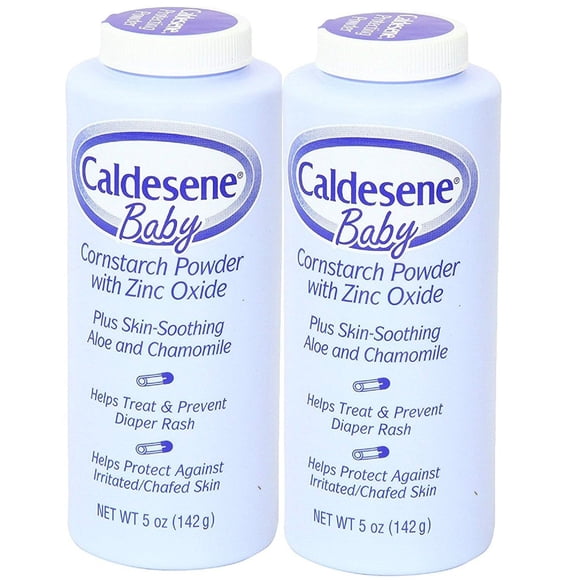 Caldesene Cornstarch Baby Powder with Zinc Oxide Talc-Free Baby Powder 5 Oz (2 Pack)