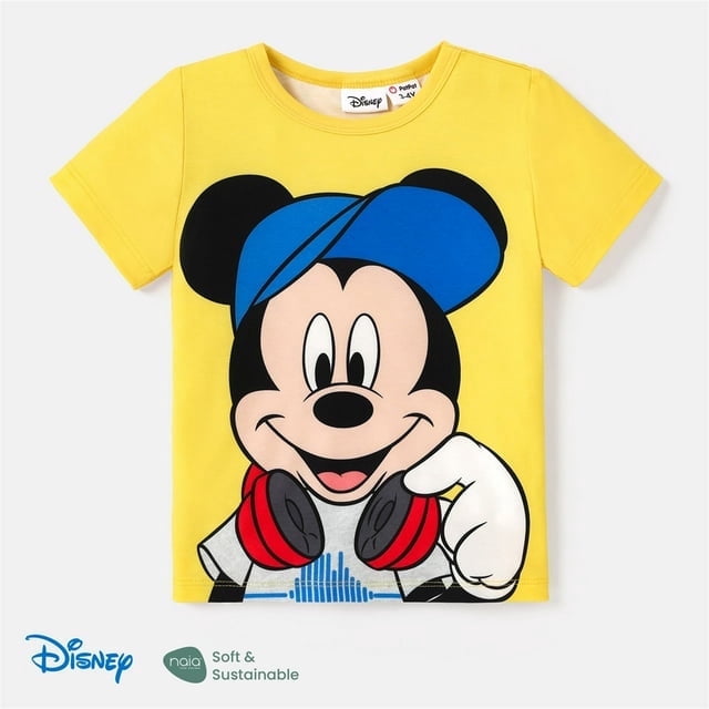 Disney T-Shirt Graphique pour Garçons Mickey Mouse Manches Courtes Haut T-Shirt Tenues d'Été Vêtements Tailles 3-10T