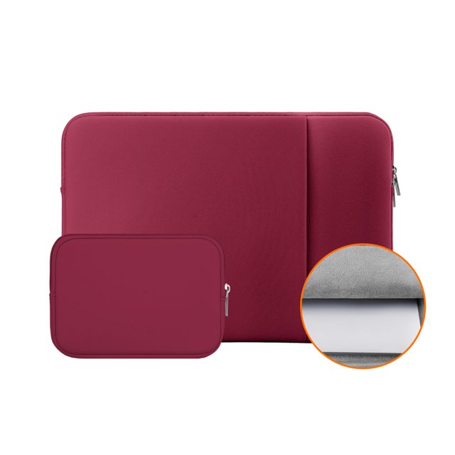 CUITING 14 Inch Laptop Sleeve Protective Case Soft Fluffy Lining Cover Carrying Bag with Front Pocket & Accessories Pouch Compatible with 14” Notebook Computer Chromebook(Gray Upgraded Ve