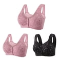 thumbnail image 1 of Bigersell Bras for Senior Women 3pcs Nursing Bra Style R-56 Breathable Lace Bras Pack R-56-khaki, 1 of 5