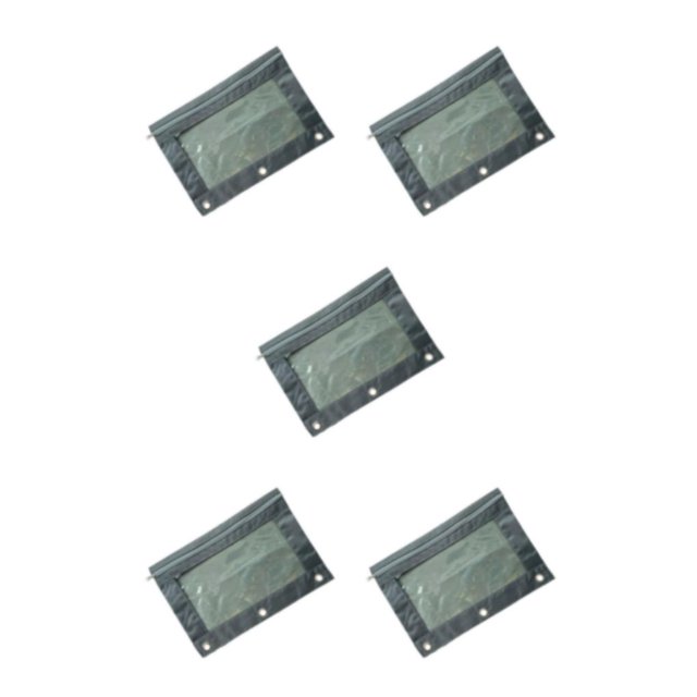 Decodeary Durable Pouch For Organizing Documents In Office Portable Zippered Pouch Dark Grey 5Set