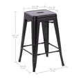 thumbnail image 2 of Ensemble de 4 tabourets de bar en métal noir Mainstays de 61 cm (24 pouces)., 2 of 7