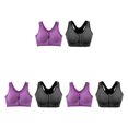 thumbnail image 2 of kurtrusly 2pieces Performance Polyvalente avec Grand Application Brassière de Sport Sans Coutures Gris+violet G 3Ensemble, 2 of 6