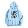 thumbnail image 2 of Sweatshirt pour Femmes Graphique Patchwork Cou à Capuche Femmes Hiver Automne Tenues Tops pour Leggings Gris Foncé 2XL, 2 of 4