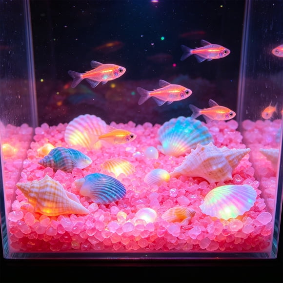 Glow In Dark Gravel 9-13mm Rhombus Shape Luminous Pebbles Aquarium Fluorescent Stones Fish Tank Decor Glowing Aquarium Substrate for Vase Decor 100 Pieces, Pink
