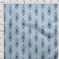 thumbnail image 4 of oneOone Rayon Grayish Blue Fabric Asian Floral Block Sewing Material Print Fabric By The Yard 56 Inch Wide, 4 of 4