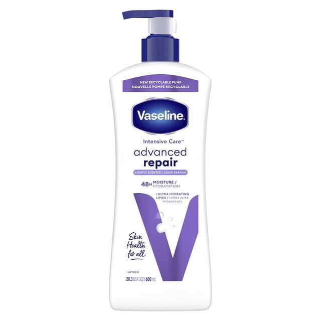 Vaseline Intensive Care Lotion Réparation Avancée 48 H d'Hydratation, 600 ml
