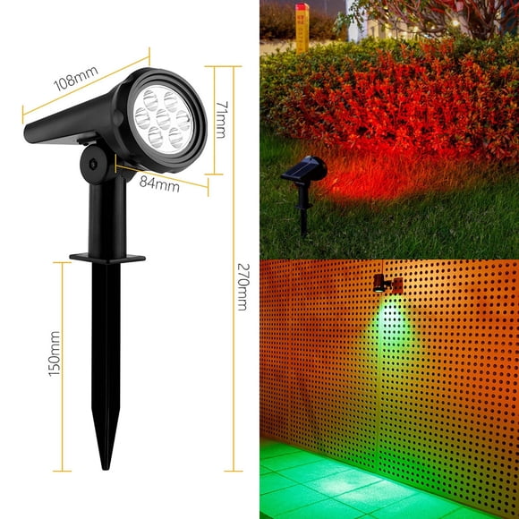 Kbndieu Solar Spotlight Solar Courtyard Lights Outdoor Waterproof Spotlights Lights Floor Mounted Garden Lights Tree Lights Gardening Supplies