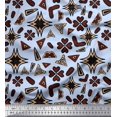 thumbnail image 1 of Soimoi Crepe Silk Fabric Flower Artistic Print Sewing Fabric Yard 42 Inch Wide, 1 of 3