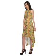 thumbnail image 4 of Moomaya Robe Mi-Mollet Sans Manches pour Femmes avec Encolure Licou Vêtements d'Été, 4 of 5