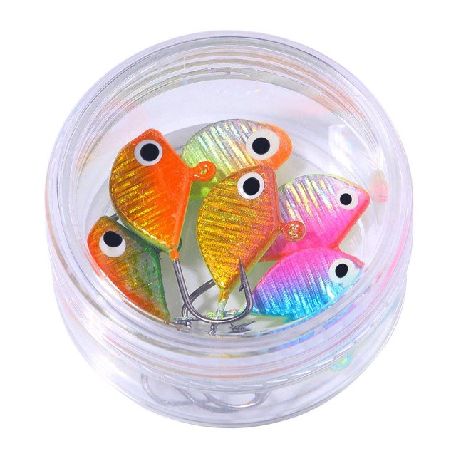 Glow Ice Fishing Jigs Mini Jig Heads Lures Kit Night Fishing Sinking Baits For Winter Panfish