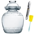 thumbnail image 3 of Pickling Jar, Sealed Fermenting Jar Glass with Water Seal Airlock Lid, Traditional Chinese Fermentation Crock, 88oz Large Capacity Pickle Pot for Pickling Kimchi Sauerkraut, 3 of 6