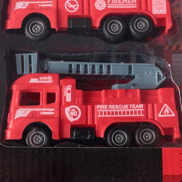 Garage-parking Caserne De Pompiers 5 Niveaux - Jouet Enfant 3-6 Ans, Avec 4 Camions, 8 Voitures, Hélicoptère, Ascenseur électrique, Toboggan, Cadeau Noël