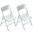 thumbnail image 1 of Shisuyan Chaise Pliante de Maison de Poupée Argent 2 Pcs 5.89x3.69x3.30 Po, 1 of 9