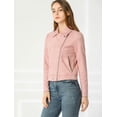 thumbnail image 5 of INSPIRE CHIC Women Short Soft Zip Up Faux Suede Biker Moto Jacket, 5 of 5