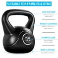 thumbnail image 4 of Yaheetech Kettlebell Enduit HDPE de 35 lb pour Entraînements de Force à la Maison, Noir, 4 of 7