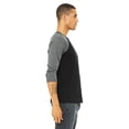 thumbnail image 3 of Bella + Canvas Unisex 3/4-Sleeve Baseball T-Shirt, 3 of 3