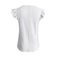 thumbnail image 3 of Timegard Hauts pour Femmes Manches à Volants Col Rond Tee-Shirts Amples Décontractés Habillés Couleur Unie, 3 of 8