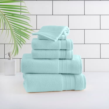 Ensemble de 6 serviettes de bain unies hometrends, sarcelle