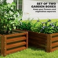 thumbnail image 4 of Outsunny Galvanized Raised Garden Beds Set of 2, Brown Wood Effect, 4 of 10