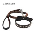 thumbnail image 3 of Ensemble Collier et Laisse pour Animal, Collier en Cuir à Rivets, Fournitures Ajustables, Collier pour Animal Ajustable, Ras-de-Cou pour Animal de Grande et Moyenne Taille, Fournitures pour Animaux de Compagnie, 2.5, 3 of 6