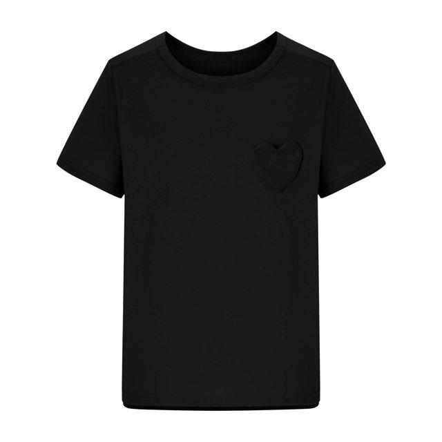 RXIRUCGD 2025 Vêtements d'Été pour Enfants Nouveaux T-Shirts d'Été pour Enfants Manches Raglan Manches Courtes T-Shirt Graphique Col Rond T-Shirt Filles Haut Décontracté