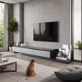 thumbnail image 1 of Nesscarsti Expandable TV Stand for TVs up to 120”, Modern Reversible Entertainment Center with 3 Drawers, 78.7-130” Grey Media Console for Living Room or Bedroom, 1 of 12