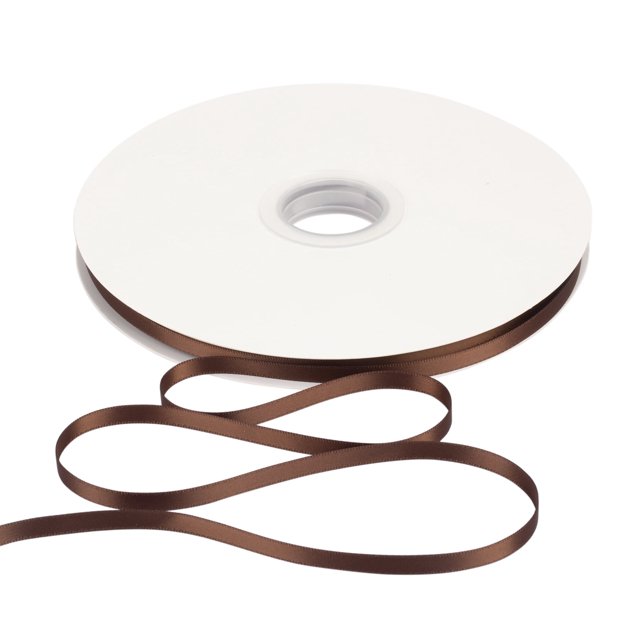 Joycrosso 1/4 Inch Brown Solid Satin Ribbon, 100 Yards Double Faced Satin for Gift Wrapping Floral Bouquets Wedding Party Decoration