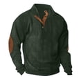 thumbnail image 2 of Yuyuzo Corduroy Sweatshirts for Men Quarter Buttons Stand Collar Long Sleeve Pullover Casual Fall Loose Golf Shirts Tops, 2 of 5
