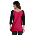 thumbnail image 3 of Inkmeso T-Shirt Raglan à Blocs de Couleur pour Femmes à Manches Trois-Quarts, T-Shirt de Baseball, Haut de Maillot de Sport Décontracté, 3 of 8