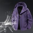 thumbnail image 2 of LNWUY Manteau Imperméable de Randonnée pour Homme avec Fermeture Éclair, Poche, Coupe-Vent, Camping, Vélo, Course, Randonnée, Manteaux Violet TTG, 2 of 9
