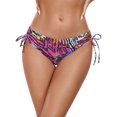 thumbnail image 4 of Ocean Blues Women's Full Coverage Swim Bottoms Sides Drawstring Mid Rise Bikini Bottom Floral Print Bathing Suit Size S, 4 of 9