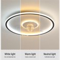 thumbnail image 3 of Ceiling Fans with Lights and Remote, 19.6 Inch Modern Round Ceiling Fan Light with 6 Speeds 3000K–6000K Dimmable LED for Bedroom Kitchen, 3 of 7