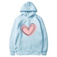 thumbnail image 5 of Penkiiy Mode Décontractée pour Femmes Impression de la Saint-Valentin Hauts à Manches Longues Sweat à Capuche Chandails en Molleton S Bleu Clair, 5 of 5