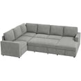 thumbnail image 1 of HOMCOM U-Shaped Sofa Bed, Pull Out Sleeper Couch with Chaise Storage, 1 of 10
