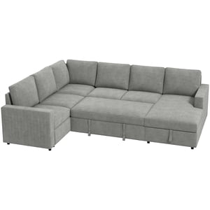 HOMCOM U-Shaped Canapé-lit, tirez la couchette avec le rangement de la chaise