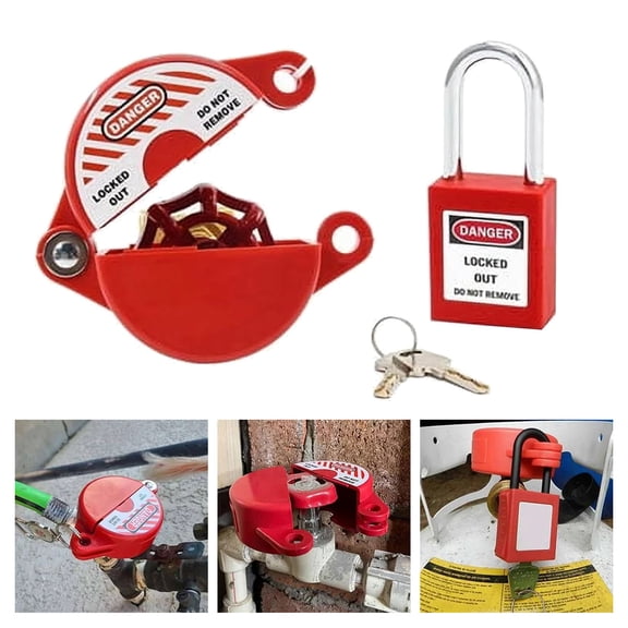WUSUOWEI 1 Pack Outdoor Faucet Lock with Padlock - Water Spigot Lock, Hose Bib Lock for 1 to 2-1/2 in DiaValve Handles,Faucet