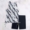 thumbnail image 1 of UPPADA Tankini Swimsuits for Women High Waisted Bathing Suit Two Piece Tank Top with Bottom Brief Swimsuit Ruched Tummy Control Bathing Suits Flowy Beachwear on Clearance Black,M, 1 of 7