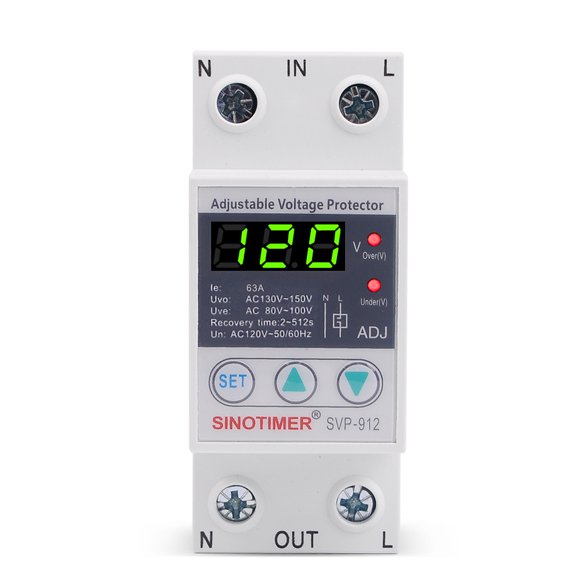 Labymos Multifunctional Adjustable Voltage Limit Current Protector Self-resetting Switch Dual Display Protector Over-voltage Under-voltage Protecting