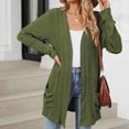 thumbnail image 2 of cfhntfmh Womens Casual Cardigan Ribbed Knit Open Front Long Cardigans Lounge Long Sleeve Sweater Outwear with Pockets, 2 of 4