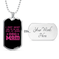 thumbnail image 3 of Chien Maman Rose Collier en Acier Inoxydable Ou 18k or Chien Tag 24" Chaîne, 3 of 8